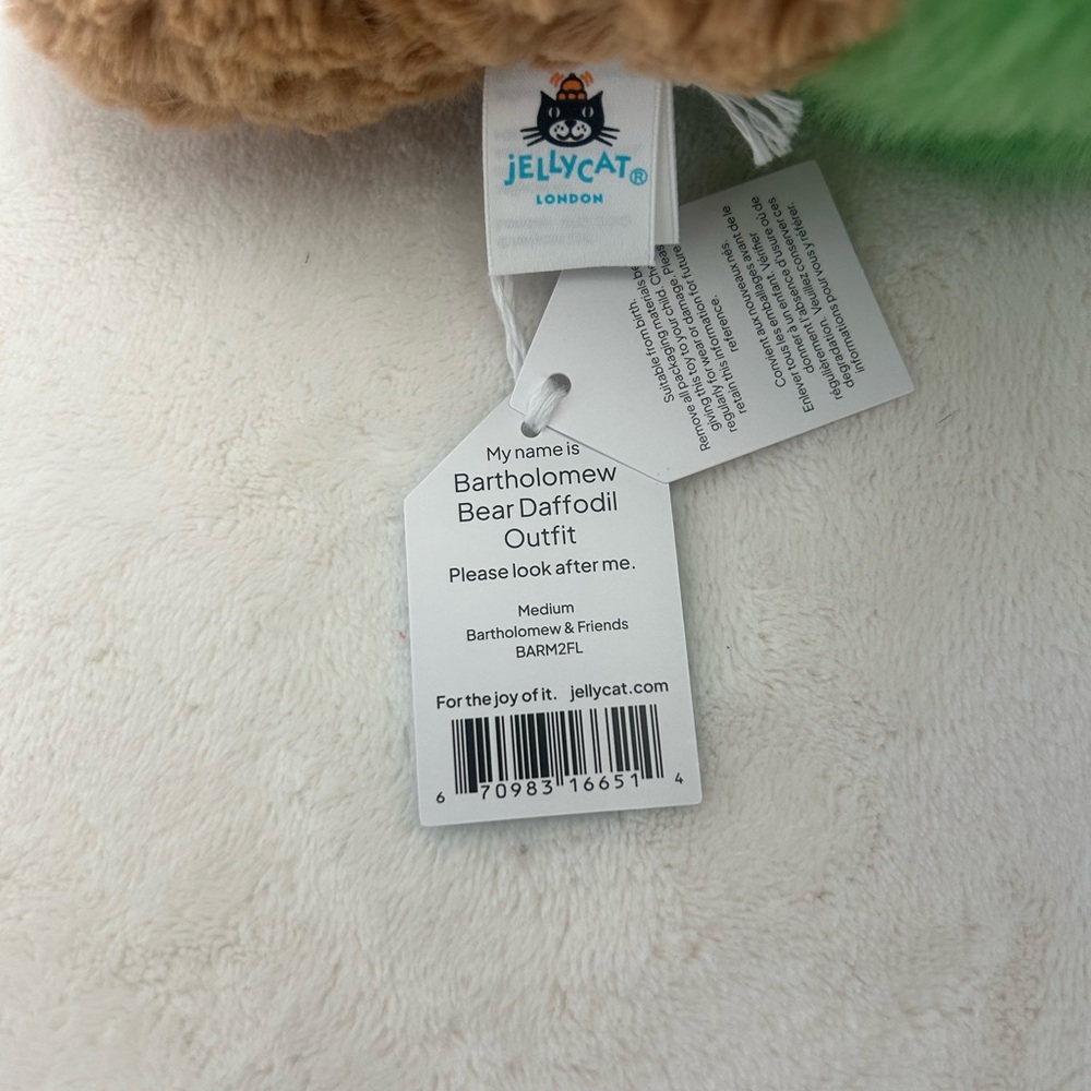 Jellycat Bartholomew Bear Daffodil Outfit - Authentic - Brand New - Picture 5 of 7